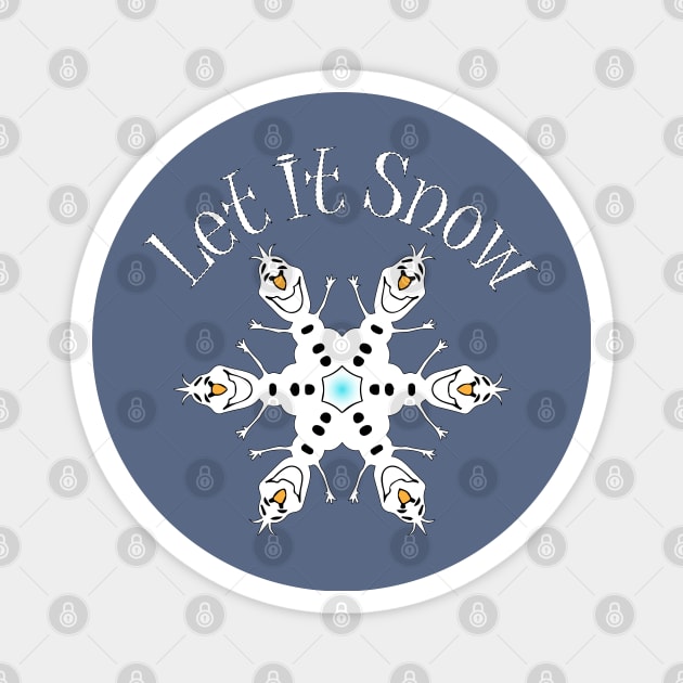 Snowman Snowflake Magnet by funNkey